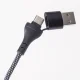 Maxlife All-in-1 kabelis USB/USB-C uz Lightning un 2x USB-C 66W 1m melns