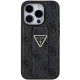 Guess iPhone 15 Pro vāciņš Grip Stand 4G Triangle Strass, melns
