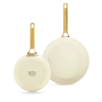 GreenPan Padova Reserve 2-Piece Frying Pan Set 20 cm and 26 cm, Cream White
