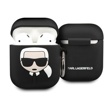 Karl Lagerfeld Silicone Ikonik maciņš Apple AirPods 1/2 Melns