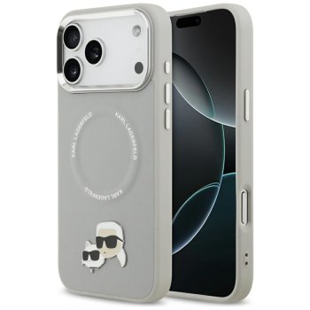 Karl Lagerfeld Karl & Choupette Pins MagSafe vāciņš iPhone 17 Pro Max - pelēks | Phone Case Cover