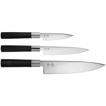 Набор кухонных ножей KAI Wasabi Black 67S-300, 3 шт.