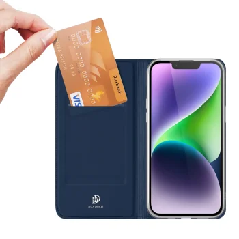 Чехол-книжка Dux Ducis Skin Pro для iPhone 15 Plus, синий