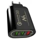 Maclean MCE479 B tīkla lādētājs 3x USB Qualcomm Quick Charge 3.0, melns