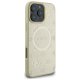 Guess Saffiano Peony Classic Logo MagSafe iPhone 16 Pro Max Case - Gold