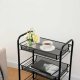 Three Level Storage Trolley on Wheels, Rolling Cart Organizer Shelf for Bathroom Kitchen Laundry Room Narrow Places,...