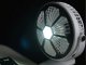 Desk Fan with Clip and LED Light, 3 Modes, Rechargeable, White/Black