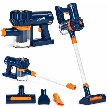 Children’s 3-in-1 upright toy vacuum cleaner with 3 attachments