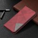 Huawei P50 Geometric Pattern Leather Stand Case Cover - Red | Чехол Кошелёк Книжка для...
