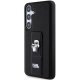 Samsung Galaxy S24 (SM-S921) Karl Lagerfeld Gripstand Saffiano Karl & Choupette Pins Cover Case, Black | Чехол...