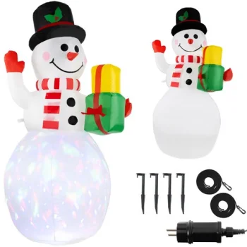 Piepūšamais sniegavīrs Ruhhy 22625 ar LED projektoru, 155 cm