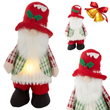 Ziemassvētku rūķis ar LED apgaismojumu 30 cm