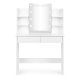 Makeup Vanity Table with LED Lighted Mirror 2 Drawers and Shelves ModernHome