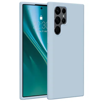 Vāciņš Etteri Silicone Case Samsung Galaxy S22 Ultra 5G Gaiši zils