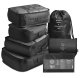 Travel Organizer 8 Pcs Black