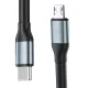 3mk Hyper Cable N-SERIES USB-C uz Micro USB kabelis 1m 10W, melns