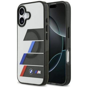 BMW M IML Metal Buttons Tricolor Lines MagSafe vāciņš iPhone 17 – pelēks | Phone Case Cover