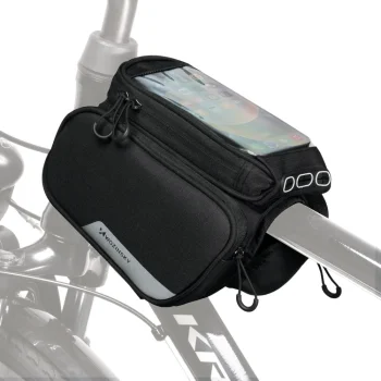 Wozinsky WBB7BK 1.5L Bike Frame Bag with Phone Cover Black