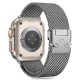 TECH-PROTECT MILANO APPLE WATCH 6 / 7 8 9 10 SE ULTRA 1 2 (44 45 46 49 MM) SUDRABA KRĀSĀ | SILVER
