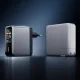 Cuktech AD1204U 120W GaN sienas lādētājs ar displeju un kabeli, Sudraba