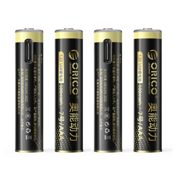 Orico Ener-G EG7C 1.5V 500mWh AAA USB-C Rechargeable Lithium Batteries with Cable, 4 Pack