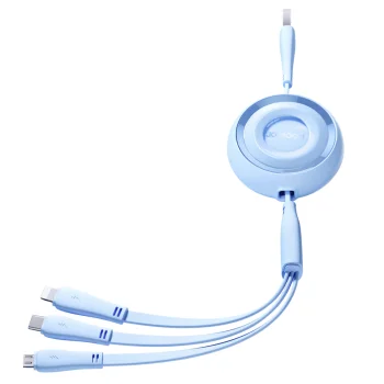 Joyroom S-A40 izvelkams 3-in-1 lādēšanas kabelis USB-A uz USB-C / Lightning / Micro USB 1m zils