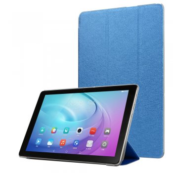 Samsung Galaxy Tab A7 10.4 (2020) (SM-T500/505) Silk Texture Tri-fold Stand Leather Cover Case, Navy Blue | Vāks...