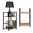 Industrial Nightstand with 2 Shelves, Modern Loft End Table by ModernHome, Wild Oak