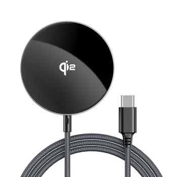 Беспроводное зарядное устройство Acefast E24 Qi2 15W с кабелем USB-C 1.2 м,...