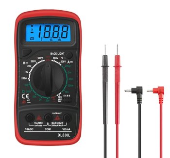 Digital Multimeter XL830L with 2 Probes, Red