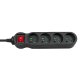 Maclean MCE182 pagarinātājs ar slēdzi, 4 ligzdas, 2300W, 5m, melns