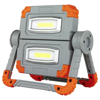 REV Flex Power LED darba lampa ar ārējo akumulatoru un vadu, 2x500 lm, pelēka/oranža