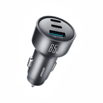 Auto lādētājs Joyroom JR-CCN19 65W 2x USB-C + USB-A, tumši pelēks