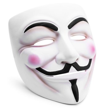 Gaja Foksa maska Anonymous V for Vendetta Helovīnam, balta