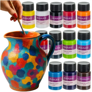 Maaleo stikla un keramikas krāsu komplekts, 12 krāsas, 20 ml