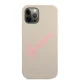 Чехол Guess для iPhone 12 / 12 Pro Silicone Vintage Script, серо-розовый
