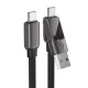 Acefast C13-04 USB-C - USB-A / USB-C kabelis 480Mb/s 3A 1.2m, melns