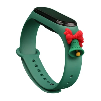 Новогодний ремешок для Xiaomi Mi Band 3 / 4 с колокольчиком -...