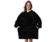 Oversized Warm Hoodie Sweatshirt Blanket with Pocket for Men and Women, Black