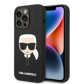 Силиконовый чехол Karl Lagerfeld Karl's Head MagSafe для iPhone 14 Pro Max - черный
