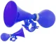 Bicycle horn with loud sound and handlebar mount, blue