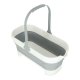 Collapsible Rectangular Mop Bucket with Handle, 15L, Grey