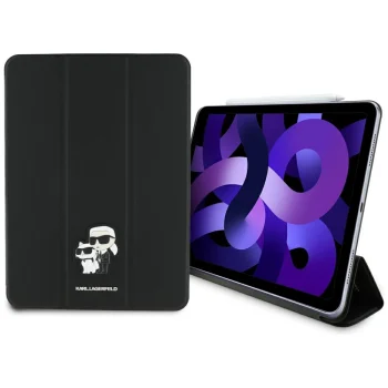 Karl Lagerfeld atverams vāciņš iPad Air 11" 2024 Saffiano Magnetic, melns