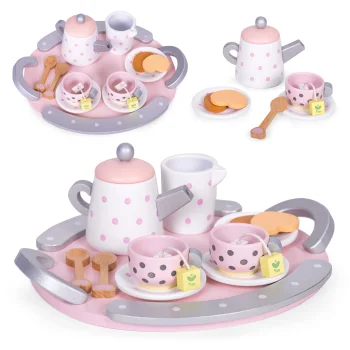 Деревянный чайный сервиз для детей Ecotoys W10D824, 15 предметов