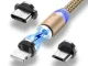 Магнитный кабель для зарядки 3-в-1 (Micro USB, Type-C, Lightning), 1м, золотой