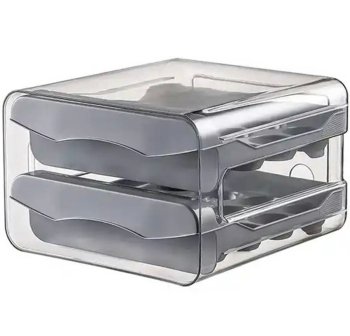 Egg Container Box, Gray/Transparent