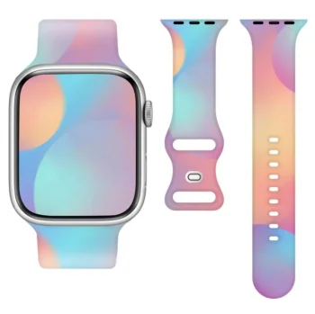 Silikona siksniņa Apple Watch 42 / 44 / 45 / 49 mm, varavīksnes krāsā