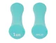Чугунные гантели 4Fizjo 8-shape с виниловым покрытием 2 x 1 кг, бирюзовые