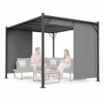 MultiGarden dārza pergola 3x4 m, tērauda konstrukcija, pelēka