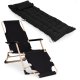 Dārza un pludmales zvilnis 2-in-1 ar spilvenu un kāju balstu, melns/zelta, MultiGarden
